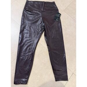 90 Degree by Reflex Leatherette Leggings XL NWT Burgundy High Rise‎